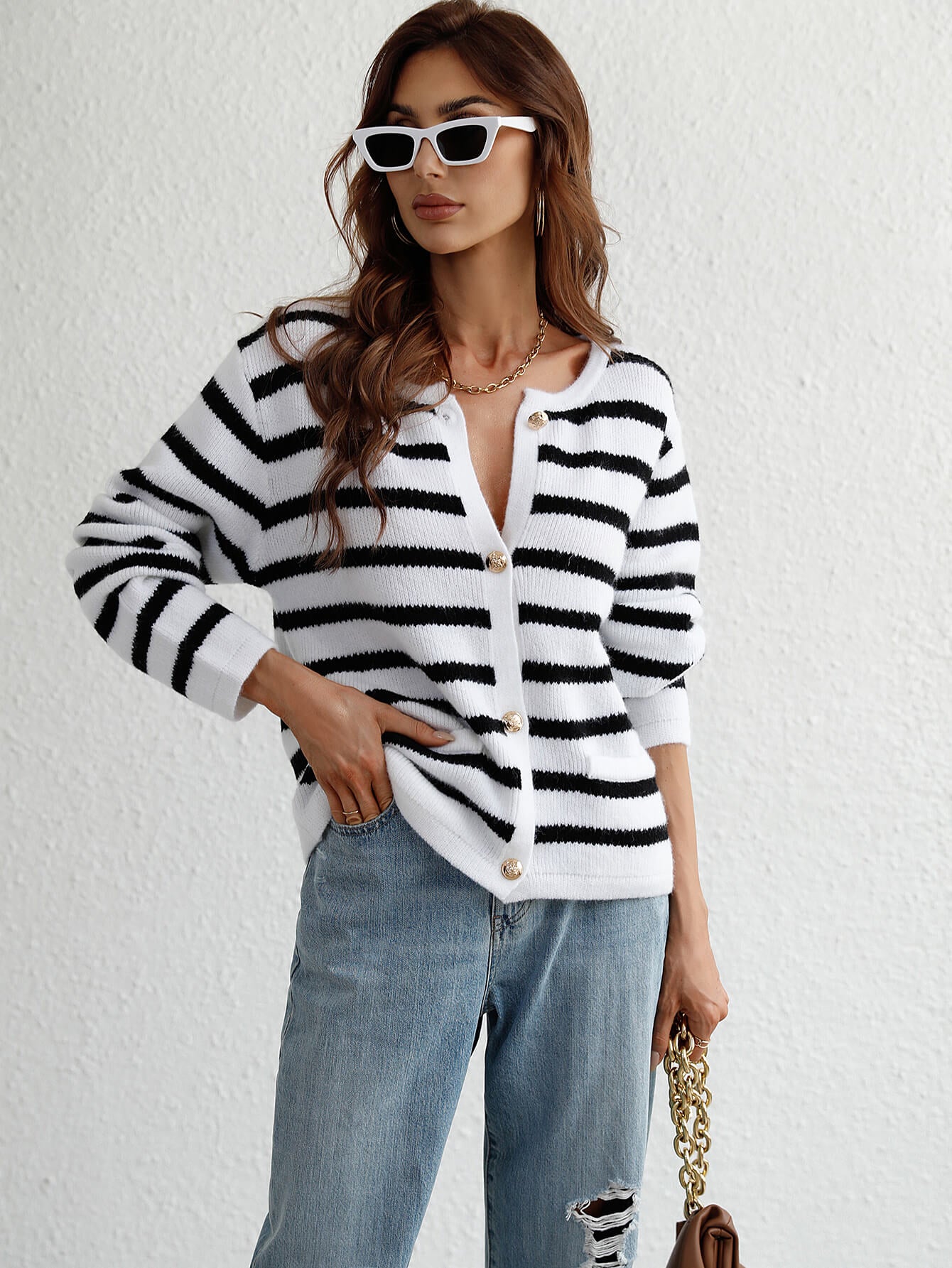 Mandy Striped Cardigan - Multiple Colours - Go - Dolly