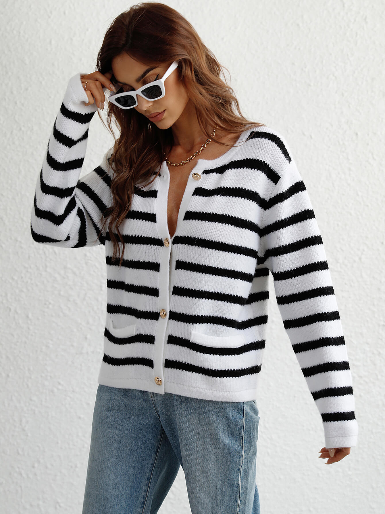 Mandy Striped Cardigan - Multiple Colours - Go - Dolly