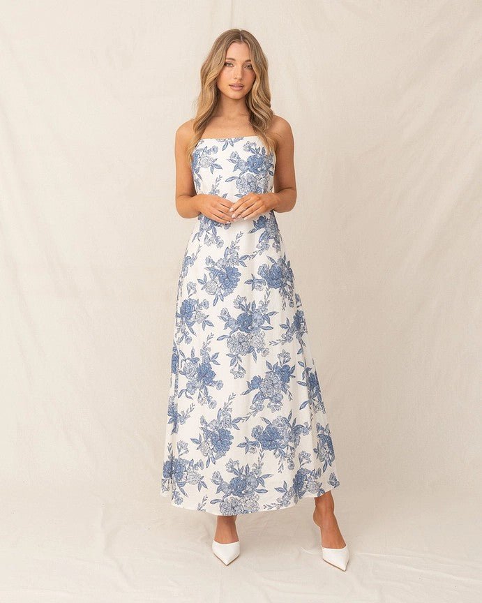 Marena Midi Dress - Blue - Go - Dolly