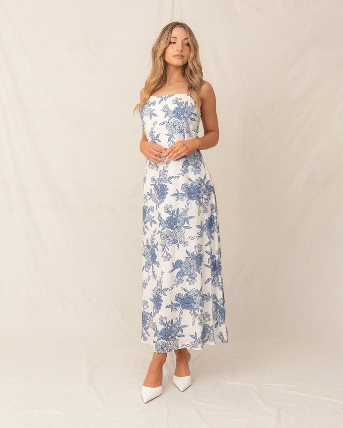 Marena Midi Dress - Blue - Go - Dolly