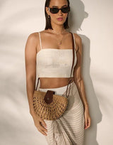 Marielle Straw Half Moon Bag - Beige Straw - Go - Dolly