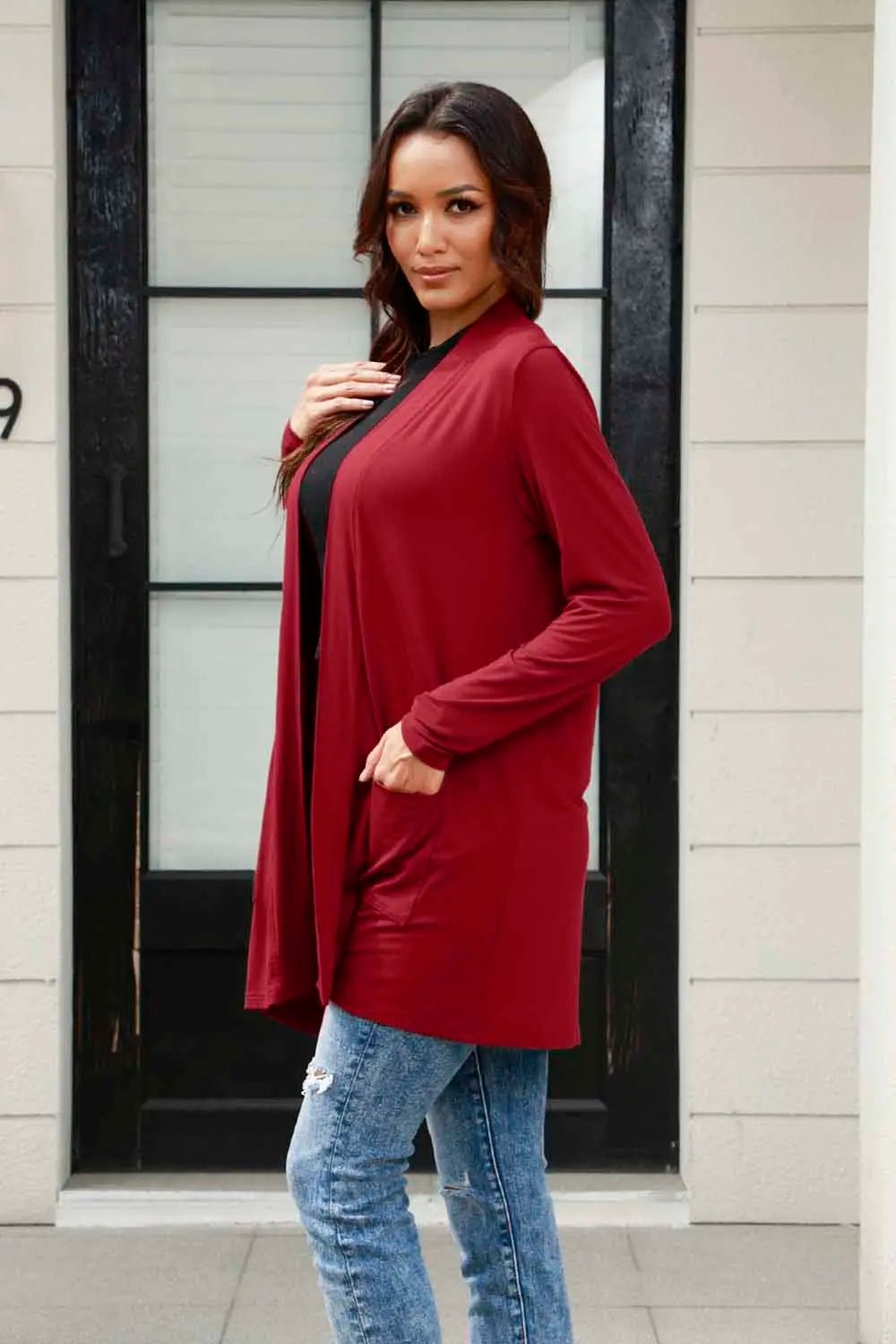 Marley Long Sleeve Cardigan - Red - Go - Dolly