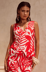 Side angle of the Matelo Vest and Maxi Skirt Two Piece Set highlighting its relaxed fit.