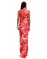 Back view of the Matelo Vest and Maxi Skirt Two Piece Set showing the flowy skirt.