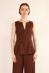 Mercer Sleeveless Top - Brown - Go - Dolly