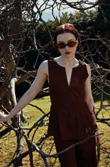 Mercer Sleeveless Top - Brown - Go - Dolly