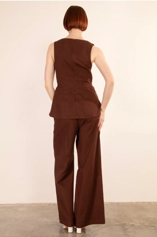 Mercer Sleeveless Top - Brown - Go - Dolly