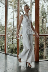 Mercer Wide Leg Pants - White - Go - Dolly