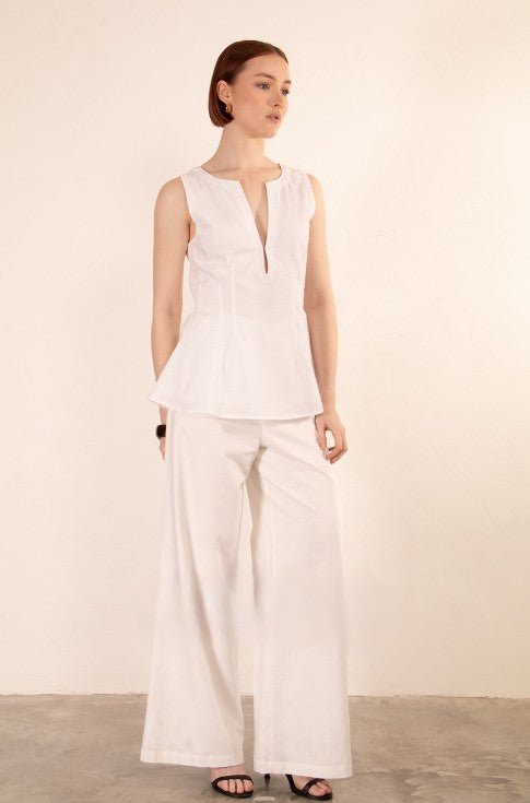 Mercer Wide Leg Pants - White - Go - Dolly