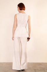 Mercer Wide Leg Pants - White - Go - Dolly