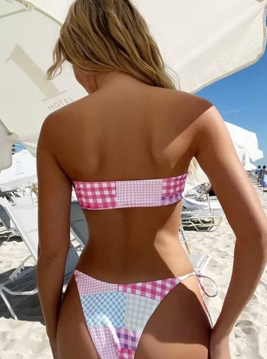 Mila Plaid Bikini - Pink - Go - Dolly