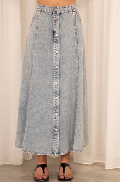 Moira Denim Midi - Blue Wash - Go - Dolly