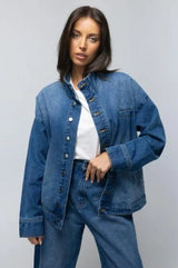 Napa Funnel Neck Jacket - Deep Vintage Blue - Go - Dolly