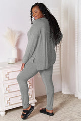 Noa Pants and Top Loungewear Set - Grey, Black & Chocolate - Go - Dolly