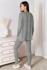 Noa Pants and Top Loungewear Set - Grey, Black & Chocolate - Go - Dolly