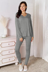 Noa Pants and Top Loungewear Set - Grey, Black & Chocolate - Go - Dolly