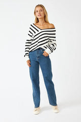 Olivia Knit Top - Black & White stripe - Go - Dolly