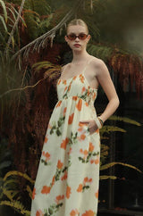 Palma Floral Midi Dress – Yellow - Go - Dolly