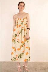 Palma Floral Midi Dress – Yellow - Go - Dolly