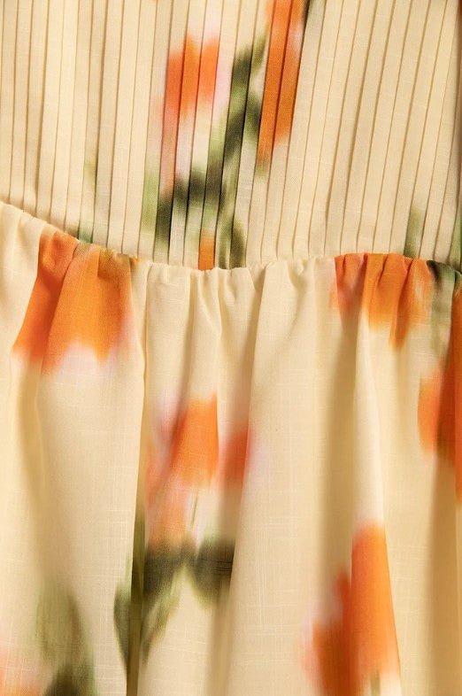 Palma Floral Midi Dress – Yellow - Go - Dolly