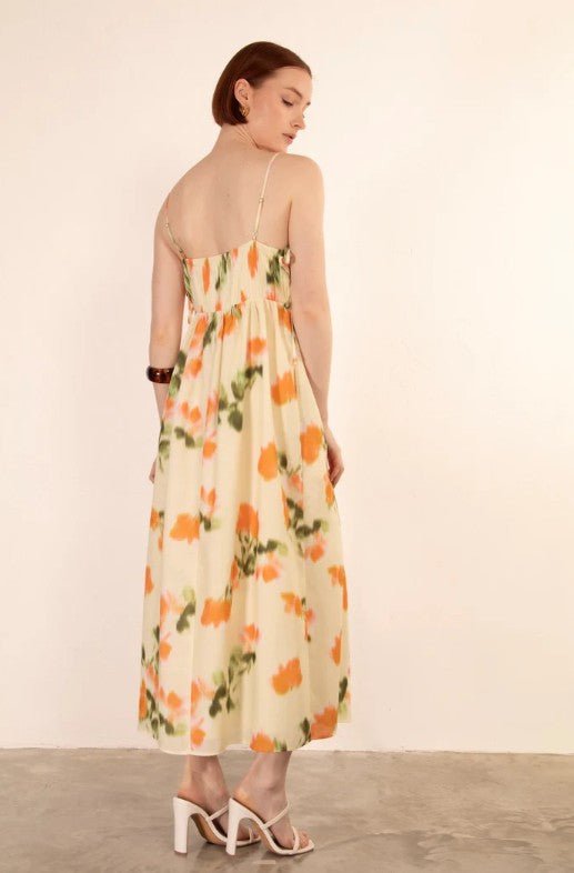 Palma Midi Dress - Yellow Floral - Go - Dolly