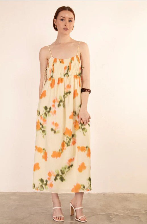 Palma Midi Dress - Yellow Floral - Go - Dolly