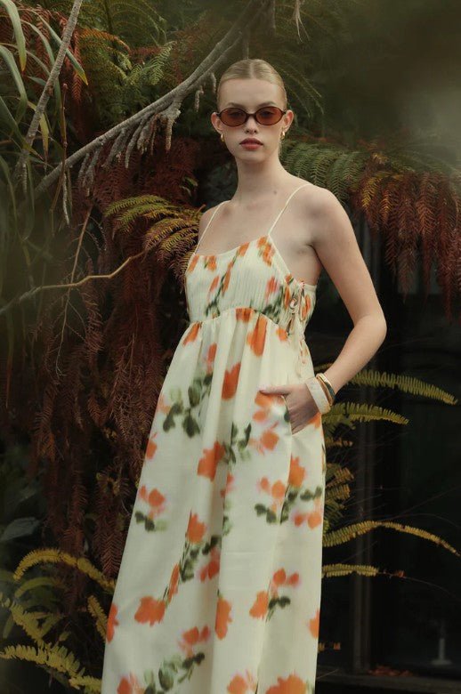 Palma Midi Dress - Yellow Floral - Go - Dolly