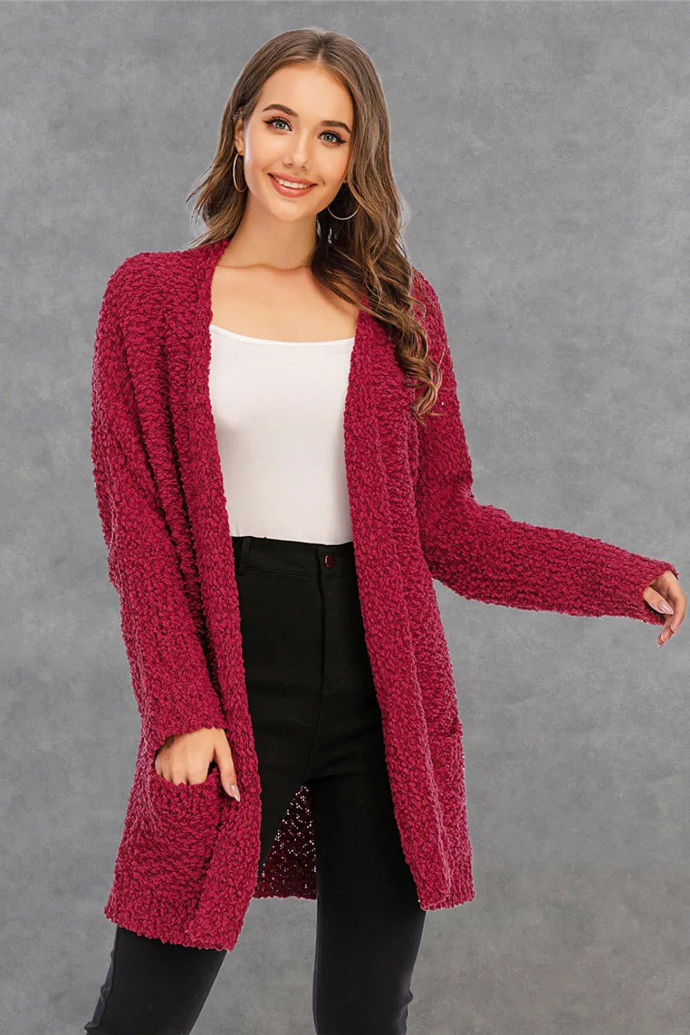 Piper Long Sleeve Cardigan - White - Go-Dolly