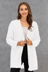 Piper Long Sleeve Cardigan - White - Go-Dolly