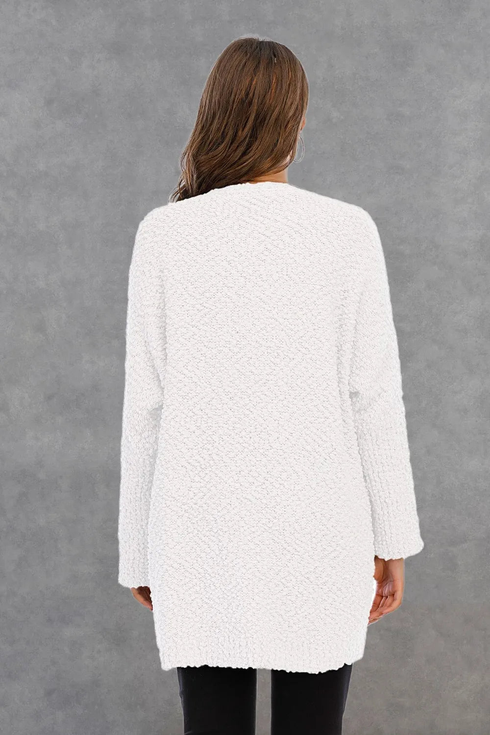 Piper Long Sleeve Cardigan - White - Go-Dolly