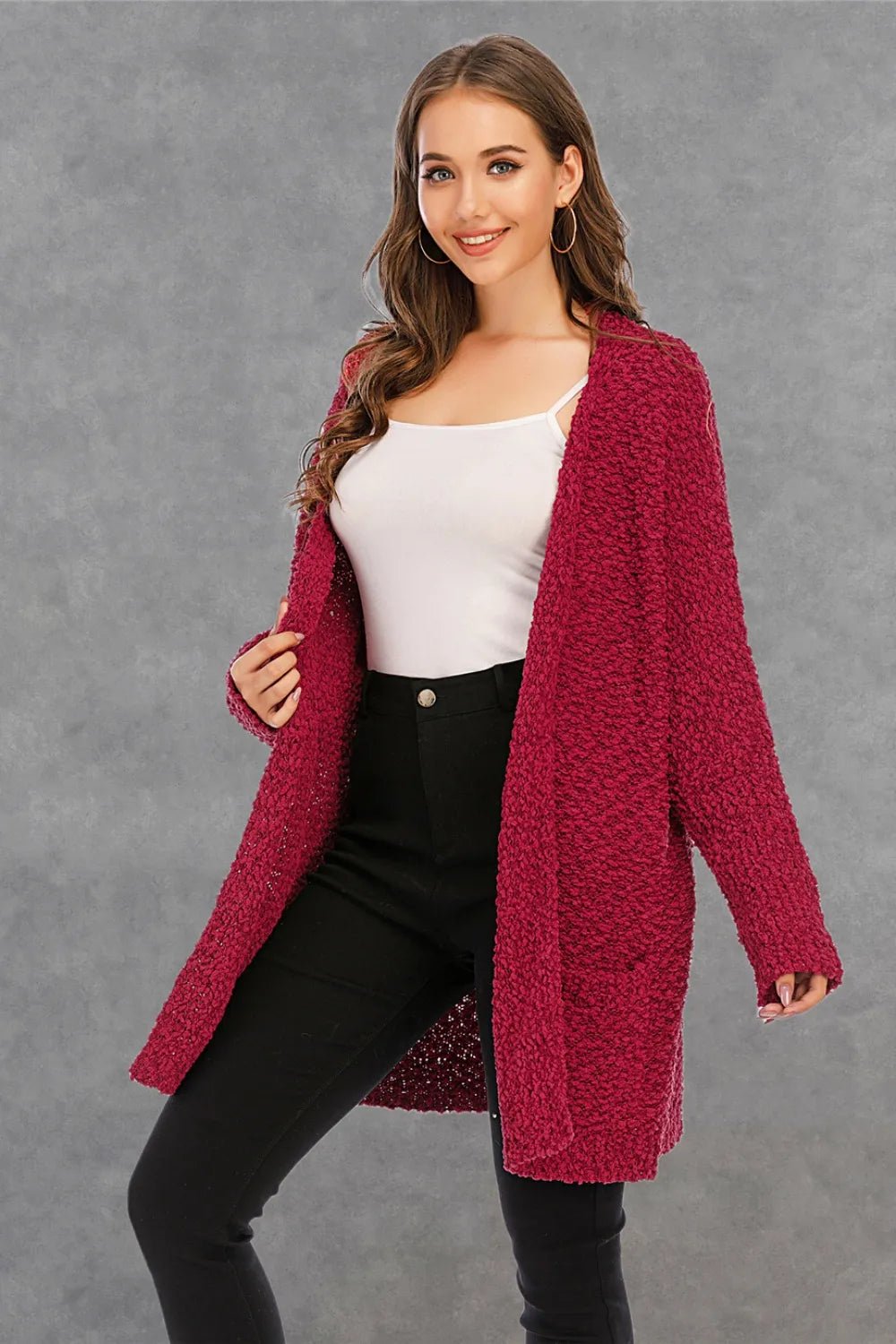 Piper Long Sleeve Cardigan - White - Go-Dolly