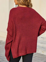 Pocket Detail Round Neck Sweater - Cream - Go-Dolly