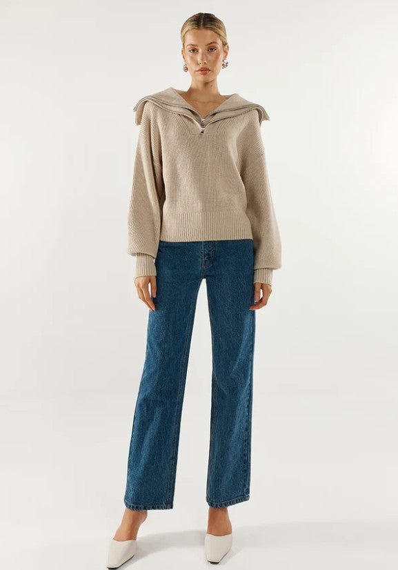Remi Knit Jumper - Oat - Go-Dolly