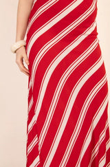 Riviera Striped Maxi Dress - Red & White - Go - Dolly