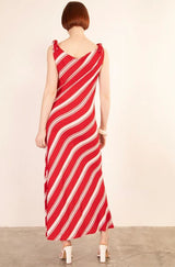 Riviera Striped Maxi Dress - Red & White - Go - Dolly