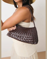 Roselle Woven Shoulder Bag - Brown - Go - Dolly