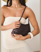 Roselle Woven Shoulder Bag - Brown - Go - Dolly