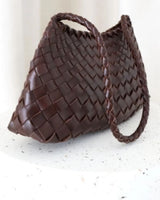 Roselle Woven Shoulder Bag - Brown - Go - Dolly
