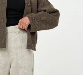 Rowe Long Sleeve Cardigan - Brown - Go - Dolly