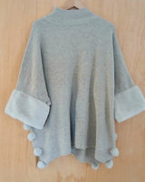 Rylee Faux Fur Poncho - Beige - Go - Dolly