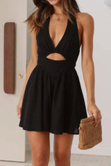 Sabrina Cutout Halter Mini Dress - Go - Dolly