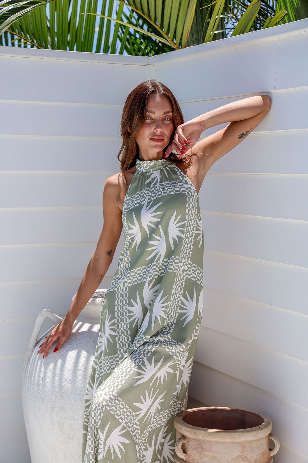 Santal Inti Maxi Dress - Green - Go - Dolly