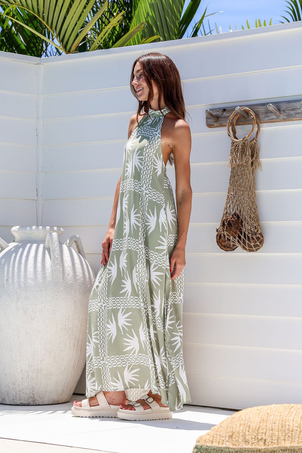 Santal Inti Maxi Dress - Green - Go - Dolly