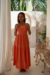 Serena Maxi Dress - Peach - Go - Dolly