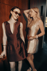 Sienna Halter Mini Dress - Champagne - Go - Dolly