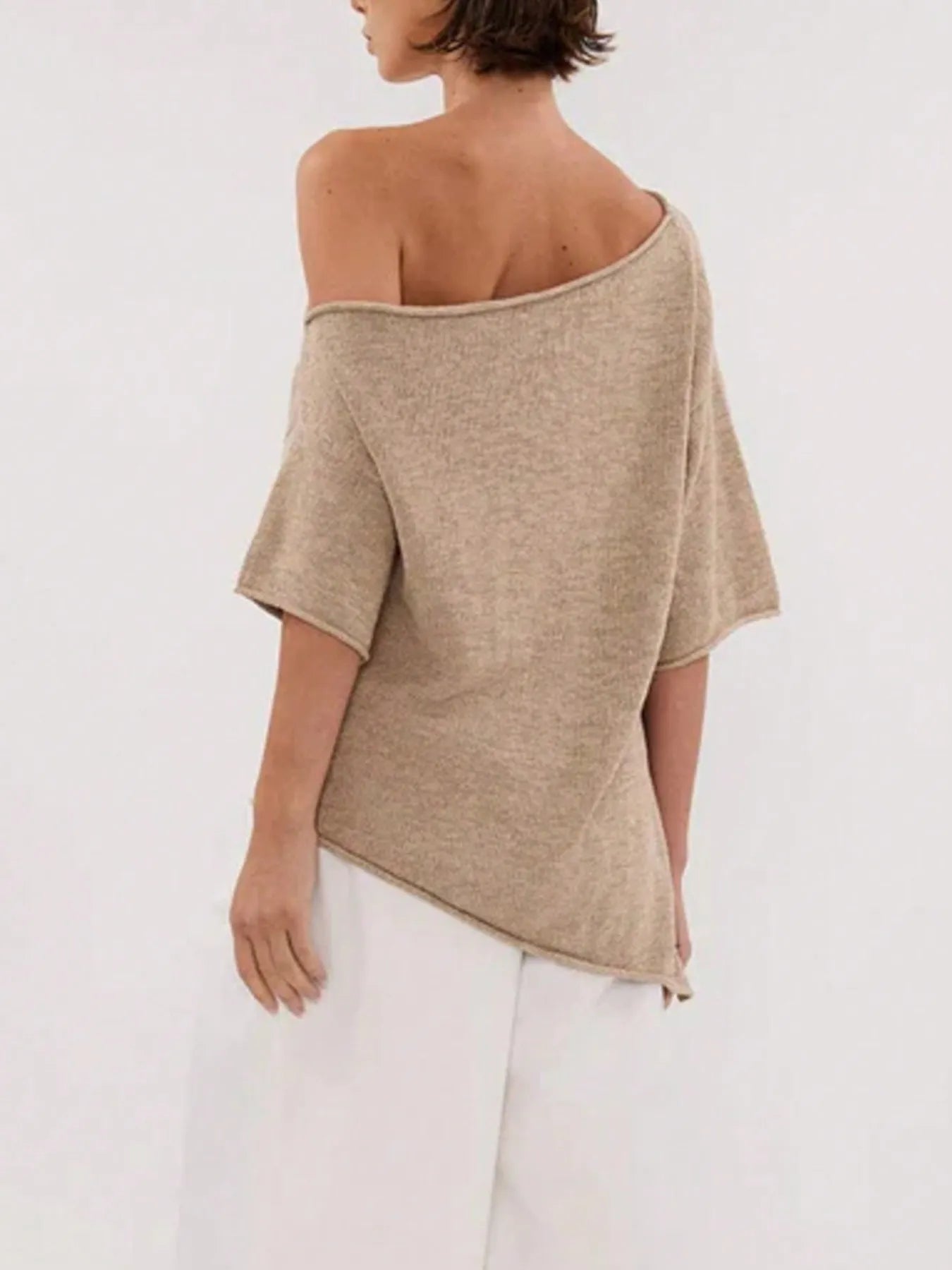 Sienna Off The Shoulder Knit - Khaki - Go - Dolly