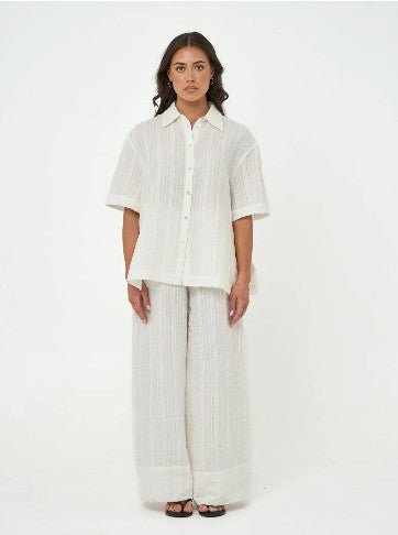 Sloane Button Up Shirt - White - Go - Dolly