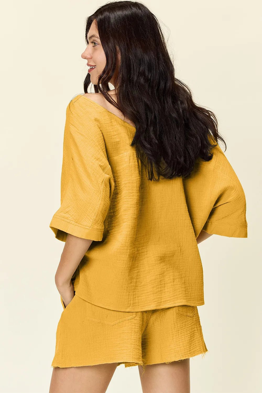 Solace Cotton Shorts and Top Set - Khaki - Go - Dolly