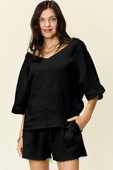 Solace Cotton Shorts and Top Set - Khaki - Go - Dolly