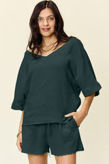 Solace Cotton Shorts and Top Set - Khaki - Go - Dolly